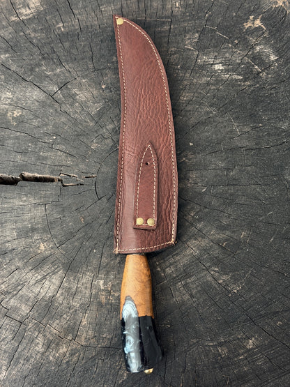 10" Butchers Knife, Hybrid Custom Block, SS440 - 250mm