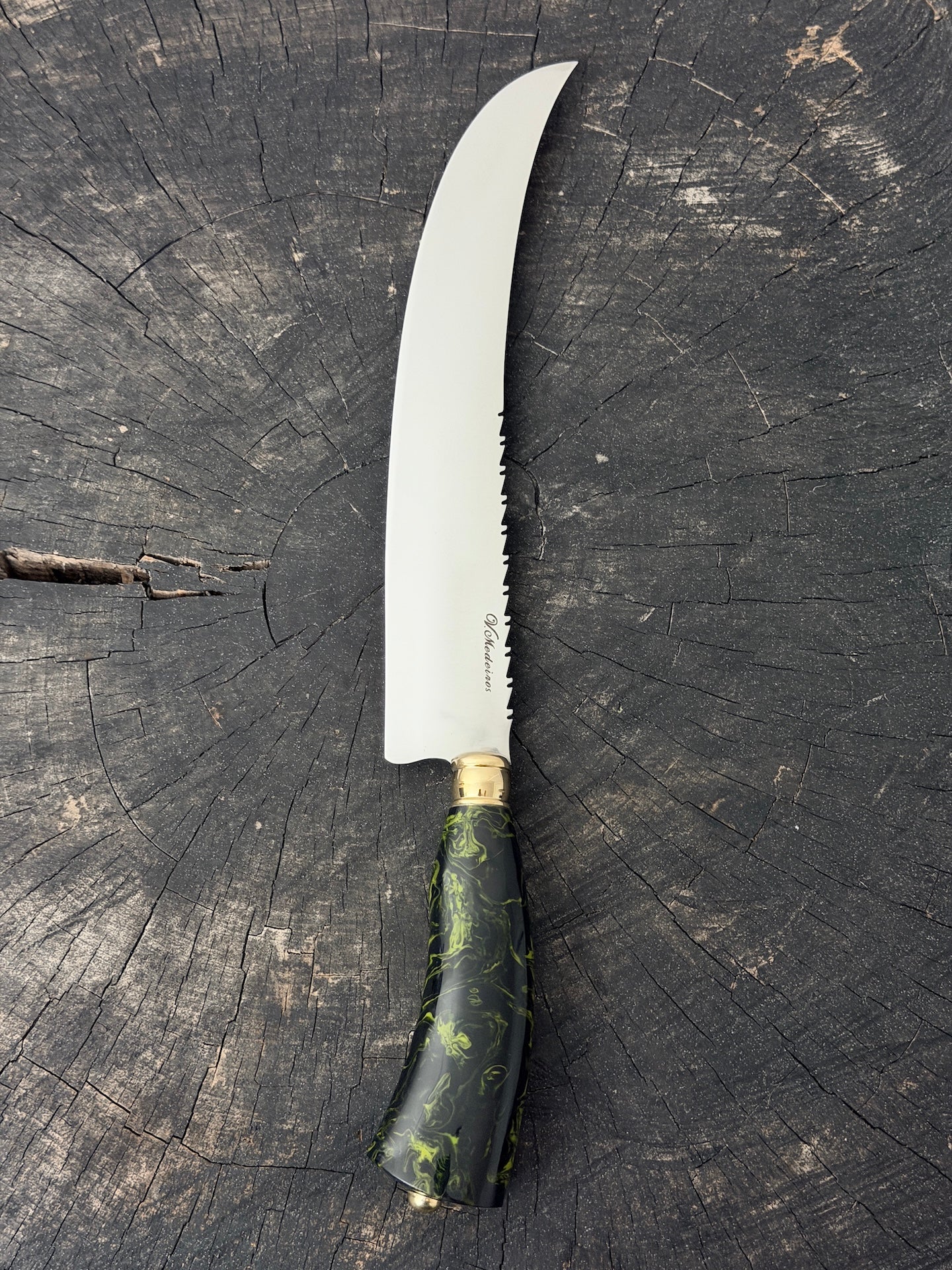 10" Butchers Knife, Electric Jungle Custom Block, SS440 - 250mm