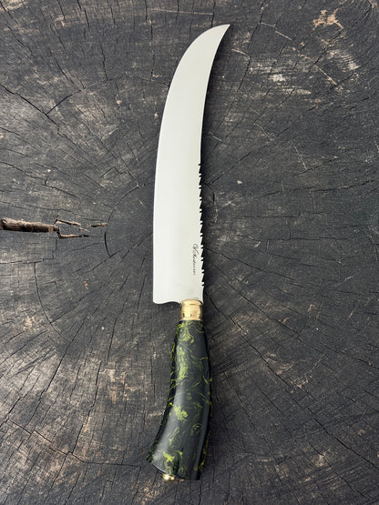 10" Butchers Knife, Electric Jungle Custom Block, SS440 - 250mm