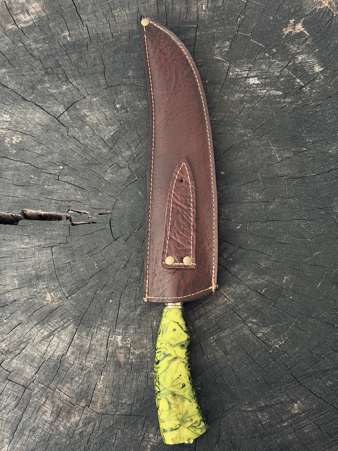 10" Butchers Knife, Electric Jungle Custom Block, SS440 - 250mm
