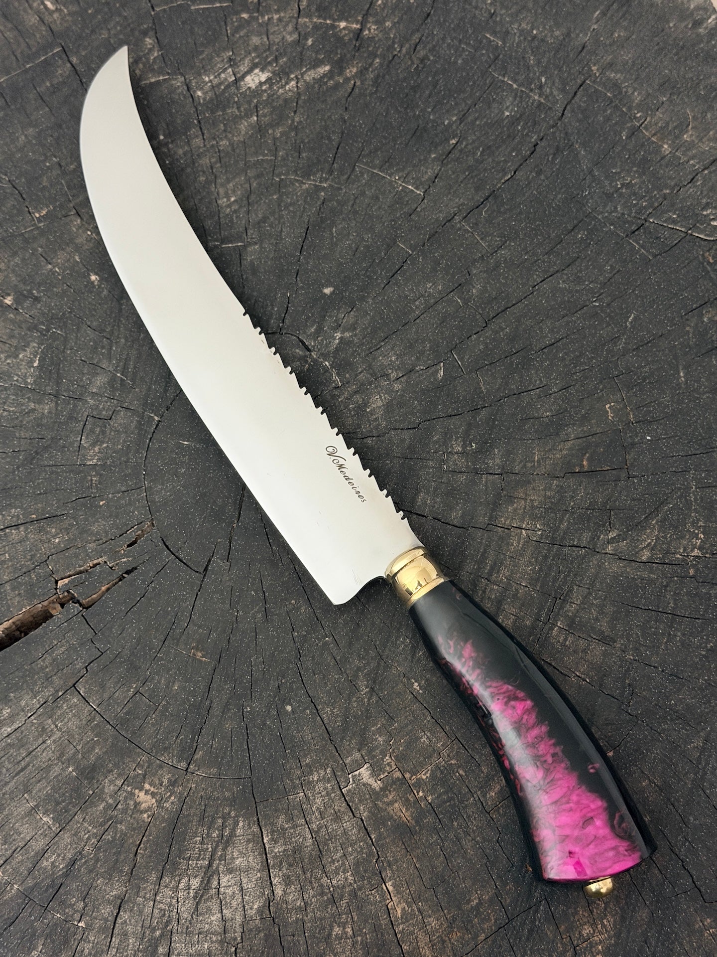 10" Butchers Knife, Custom Block, SS440 - 250mm