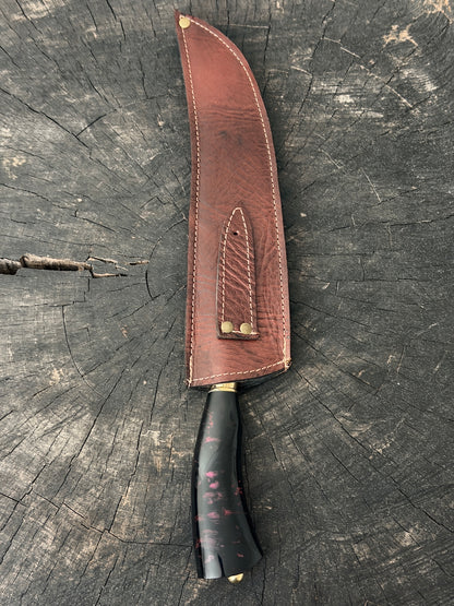10" Butchers Knife, Custom Block, SS440 - 250mm