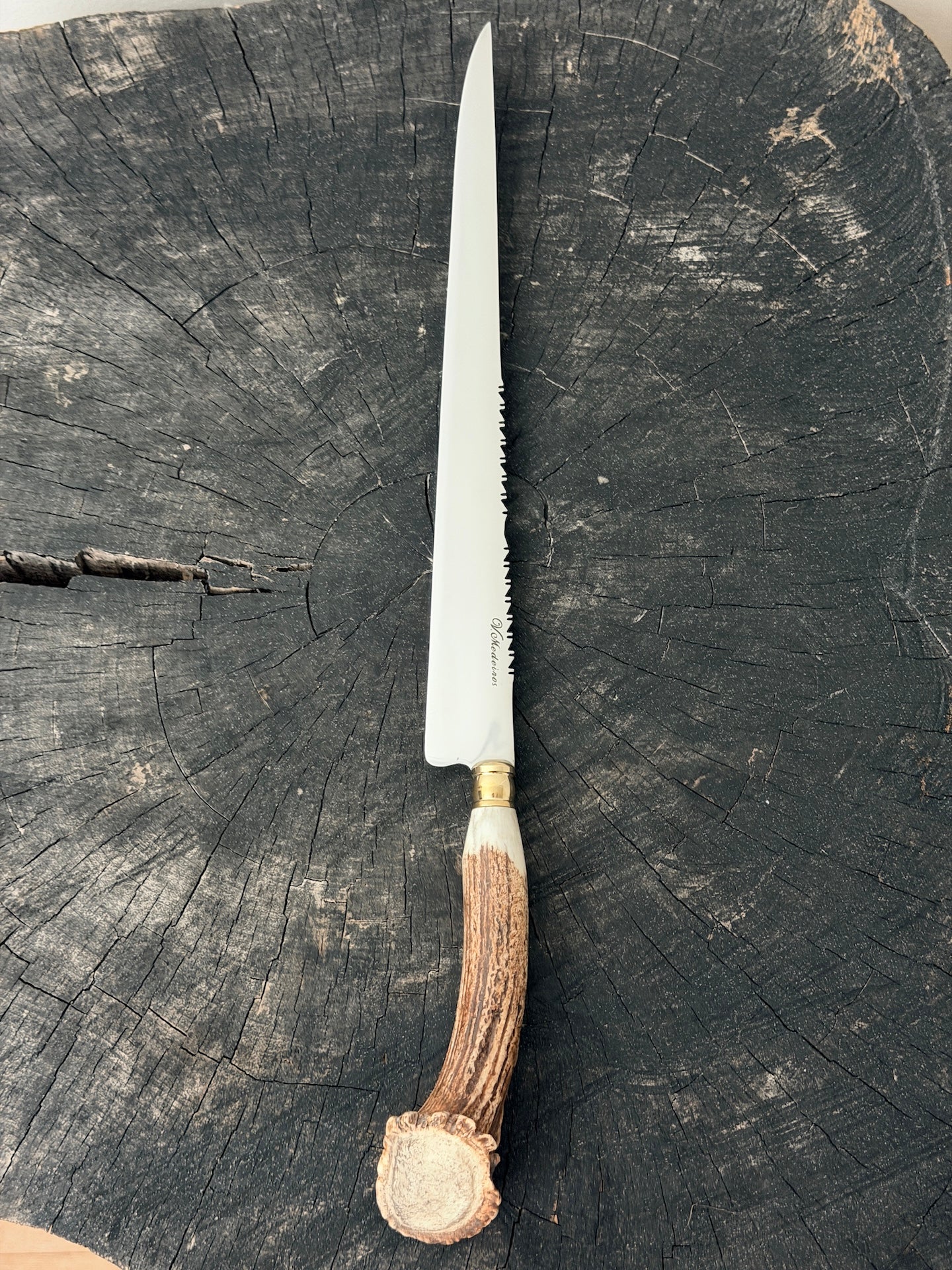 12" Chimango Knife, Deer Antler Rosette, SS440 - 300mm