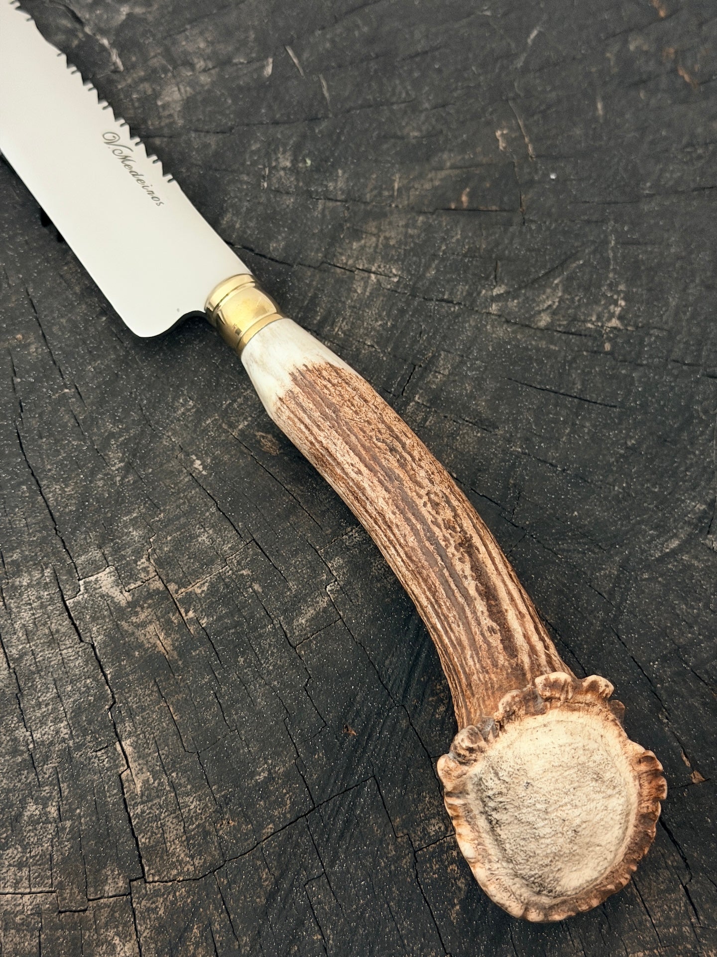 12" Chimango Knife, Deer Antler Rosette, SS440 - 300mm