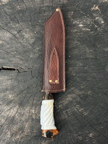 9" Santoku Knife, Whale Rib Bone, HCS1084 - 220mm