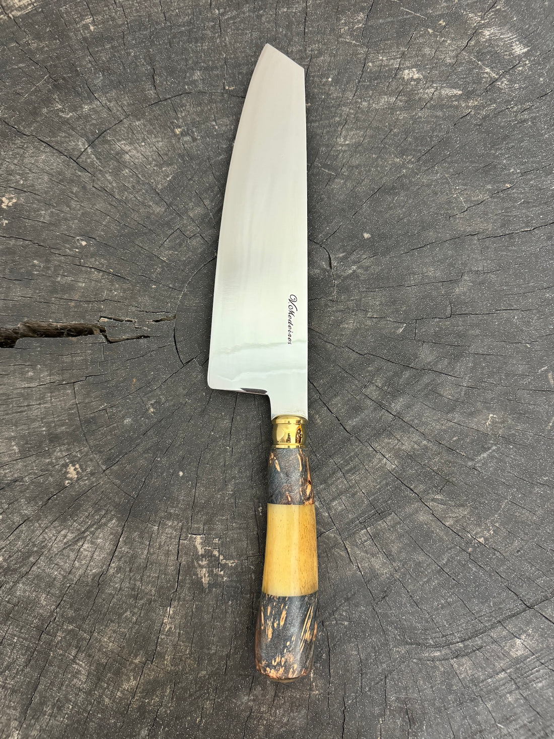 8" Kultura Knife, Maple Burl & Ostrich Bone, SS440 - 200mm
