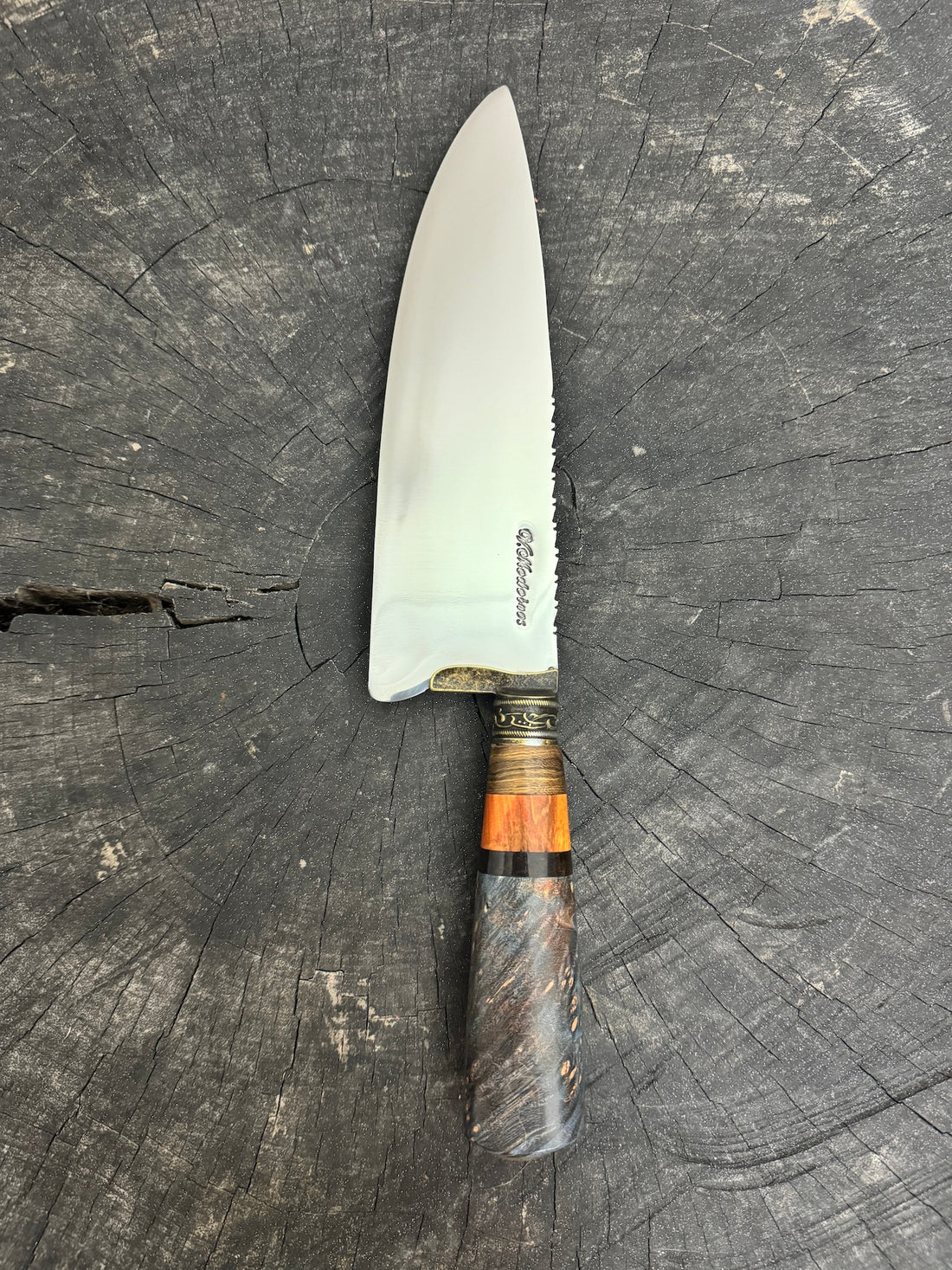 8" Picanha Chef Knife, Maple Burl & Cherry, SS440 - 200mm