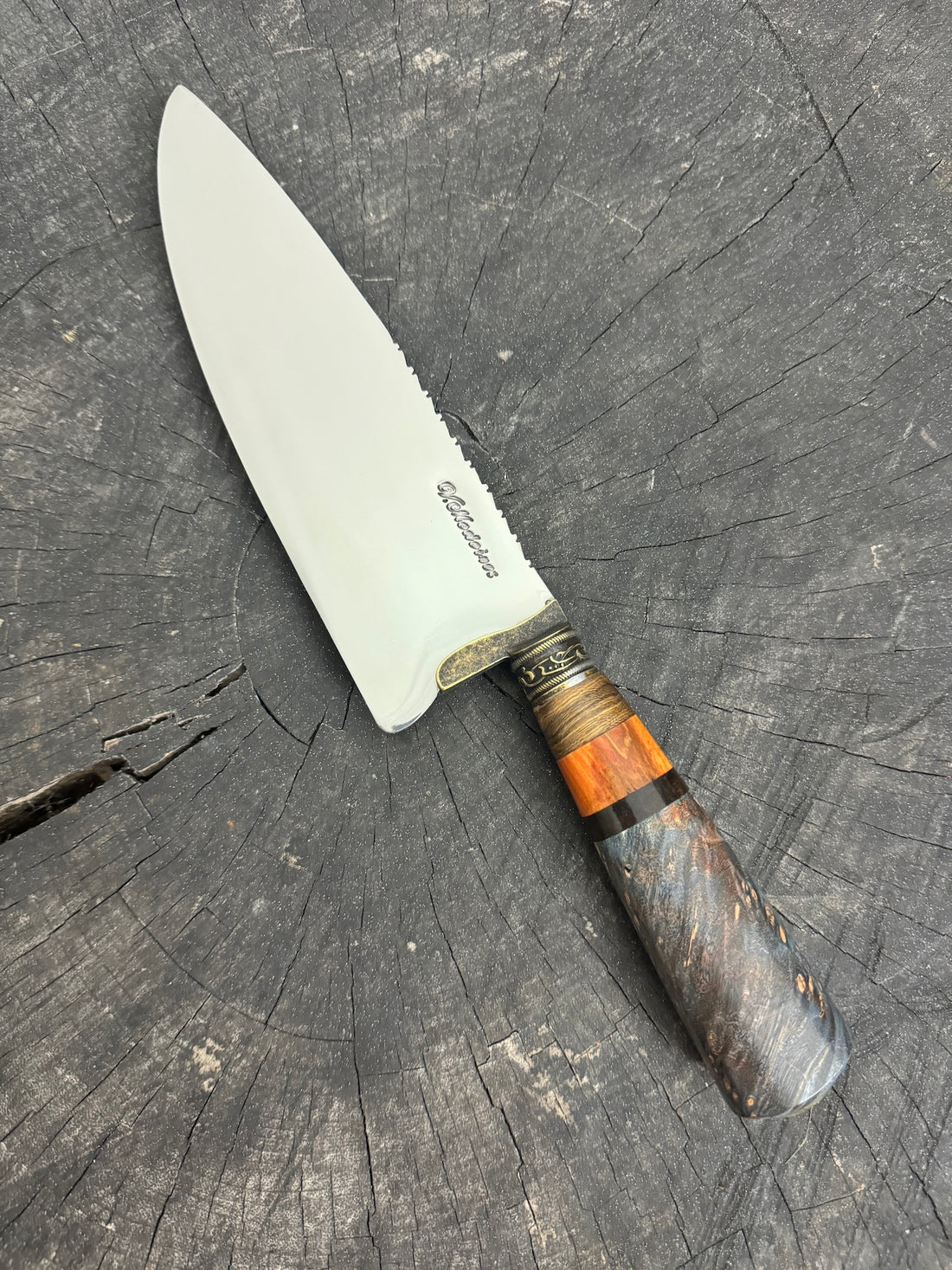 8" Picanha Chef Knife, Maple Burl & Cherry, SS440 - 200mm