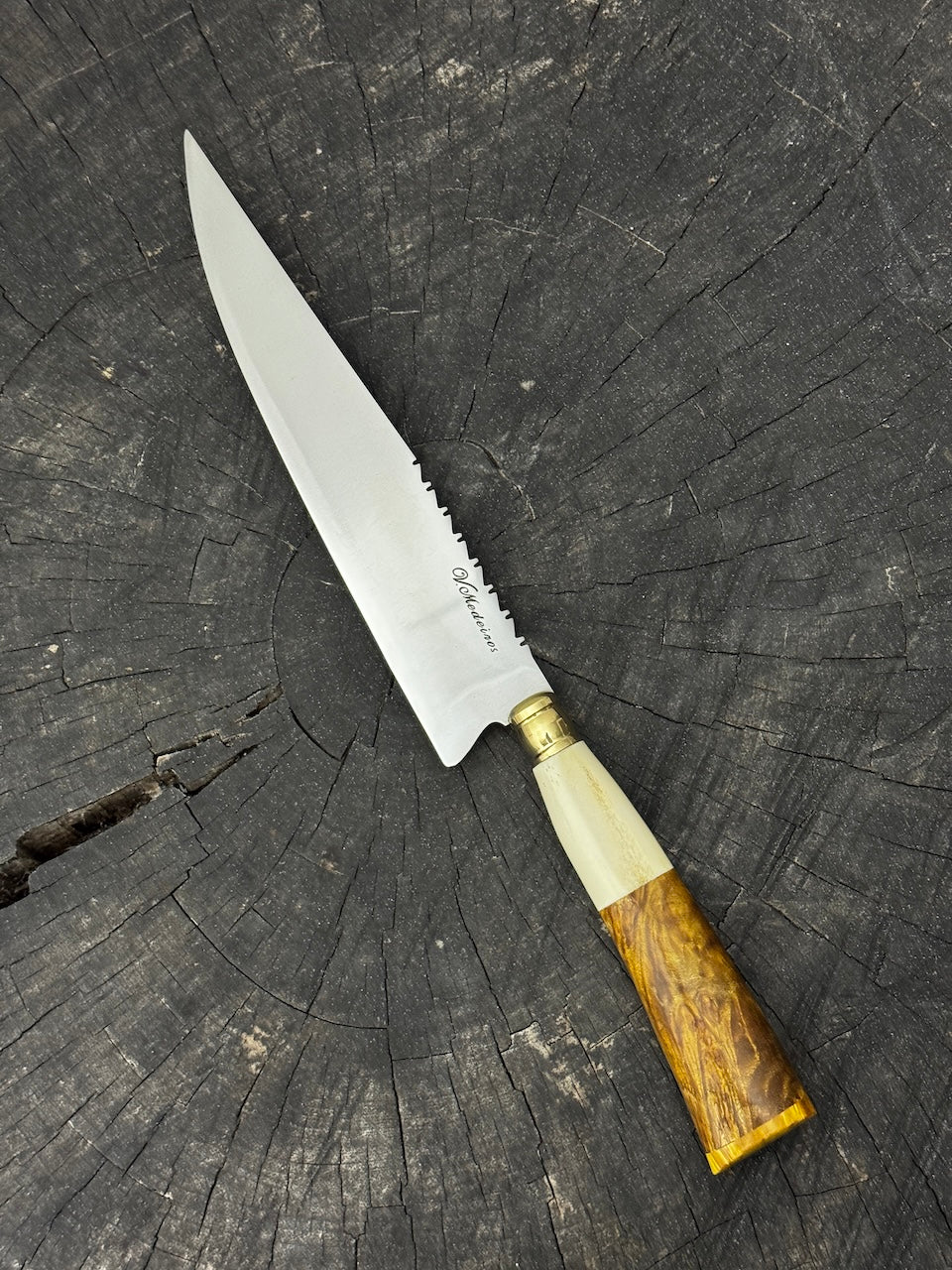 8&quot; Chef Knife, Ostrich Bone &amp; Curly Maple, SS440 - 200mm