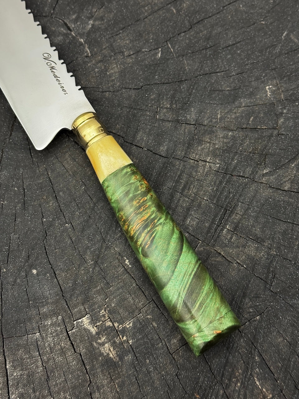 8&quot; Chef Knife, Ostrich Bone &amp; Maple Burl, SS440 - 200mm