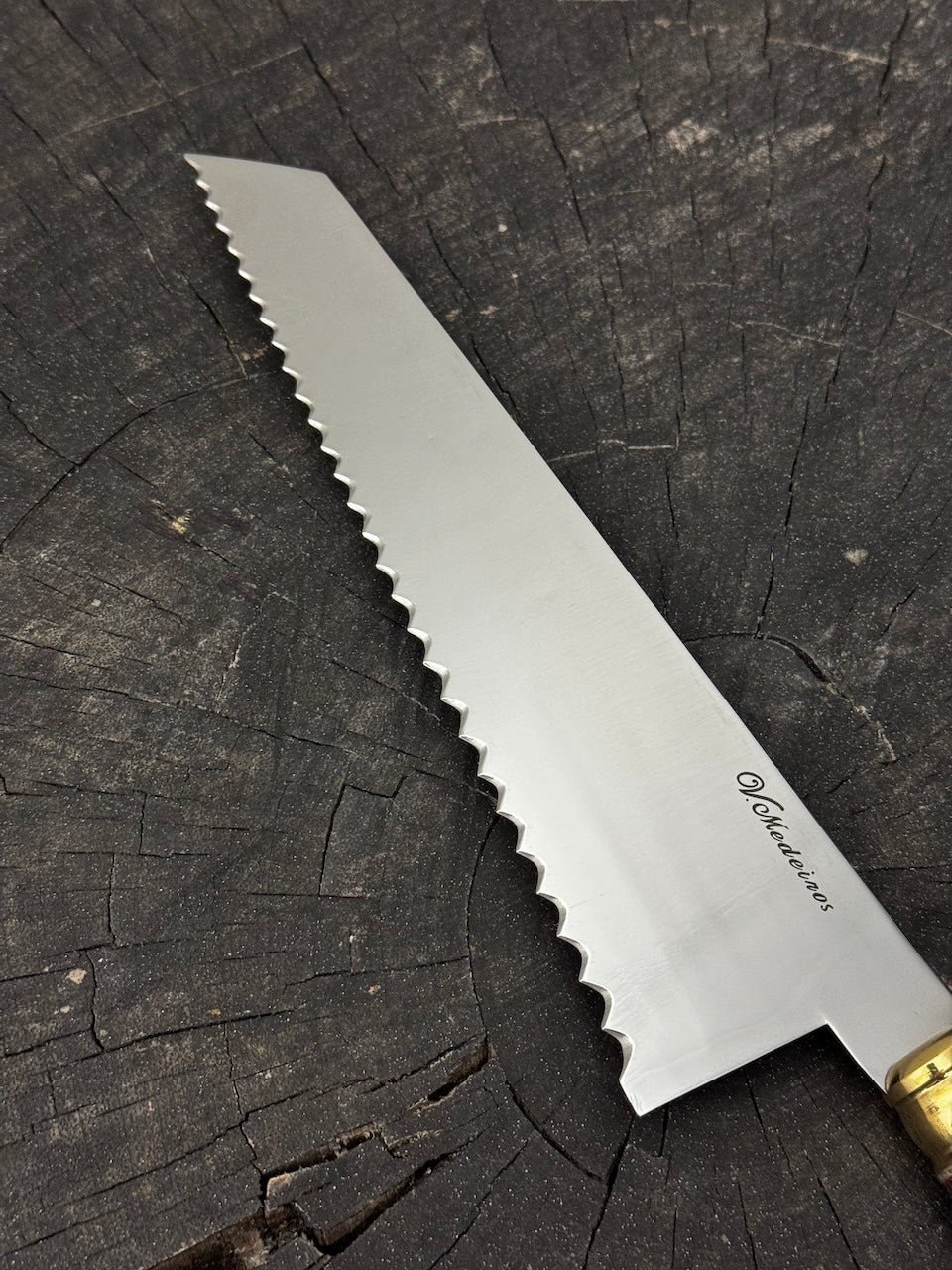 8" Bread &amp; Roast Knife, Custom Block, SS420c - 200mm