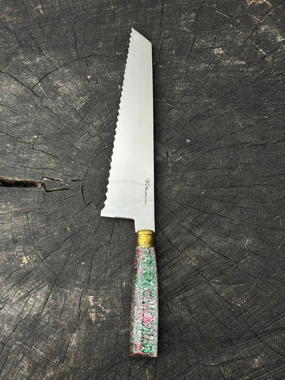 8" Bread &amp; Roast Knife, Custom Block, SS420c - 200mm
