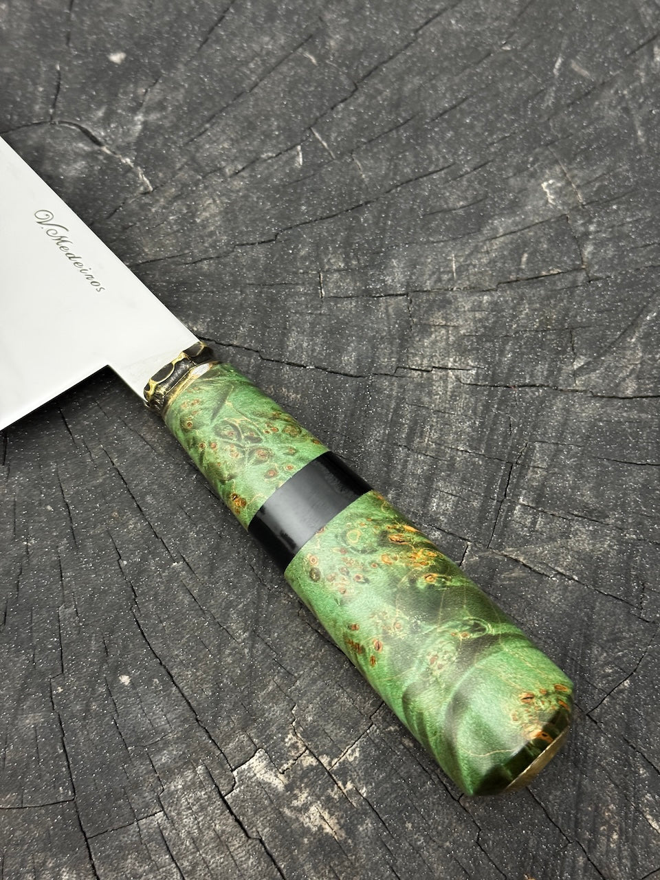 8" Bread &amp; Roast Knife, Maple Burl, SS420c - 200mm