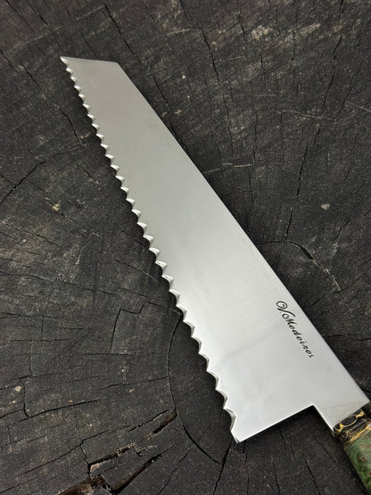 8" Bread &amp; Roast Knife, Maple Burl, SS420c - 200mm