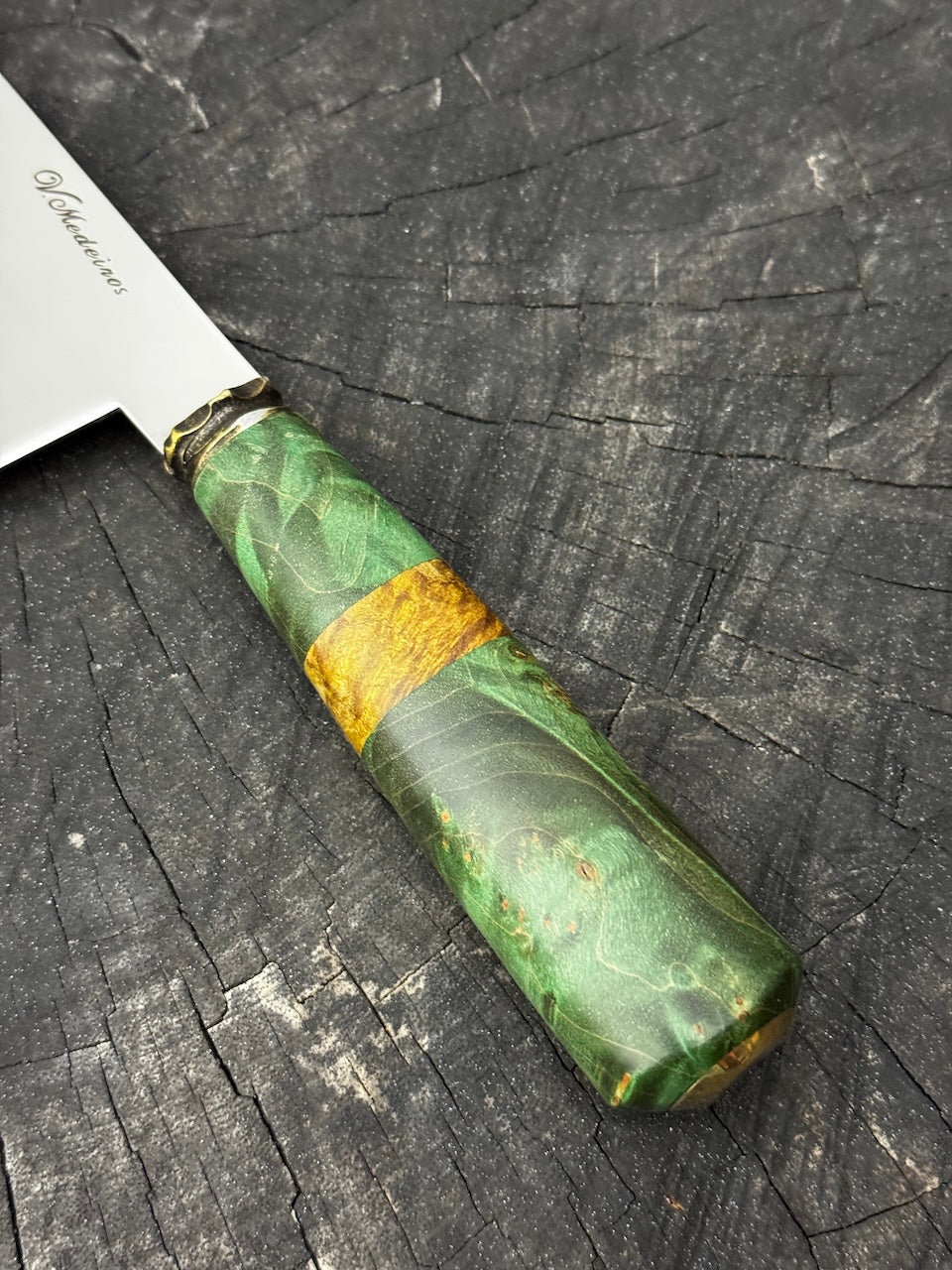 8" Bread &amp; Roast Knife, Maple Burl, SS420c - 200mm