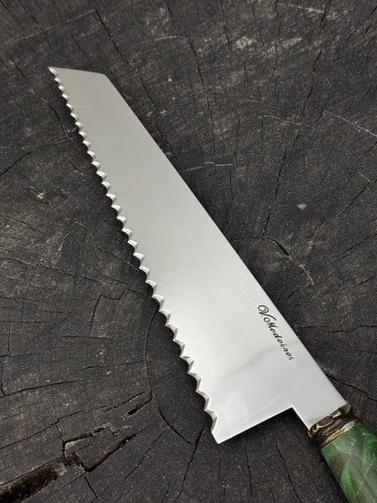 8" Bread &amp; Roast Knife, Maple Burl, SS420c - 200mm