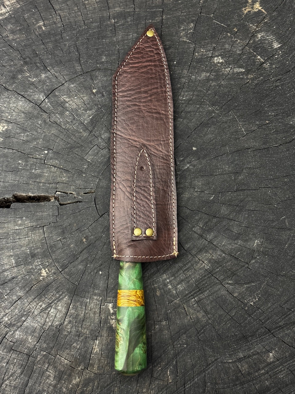 8" Bread &amp; Roast Knife, Maple Burl, SS420c - 200mm