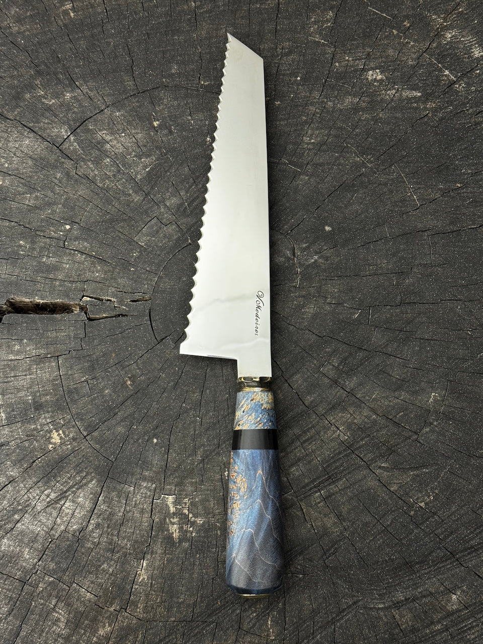 8&quot; Bread &amp; Roast Knife, Maple Burl, SS420c - 200mm