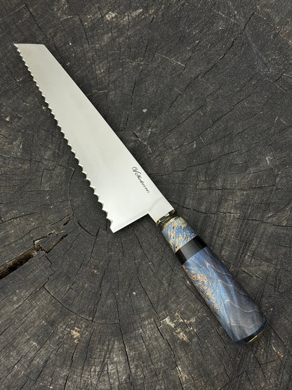 8" Bread &amp; Roast Knife, Maple Burl, SS420c - 200mm