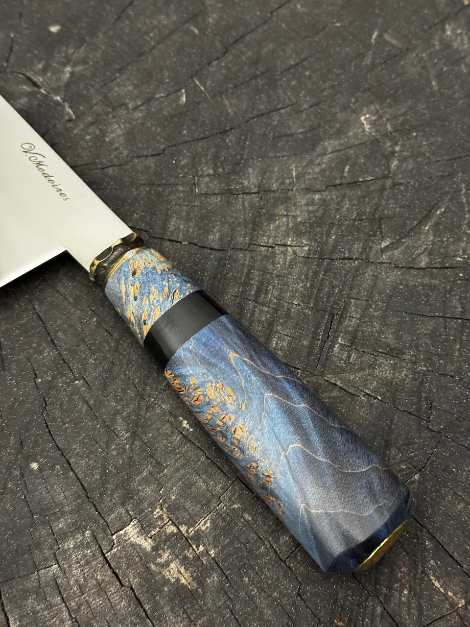 8" Bread &amp; Roast Knife, Maple Burl, SS420c - 200mm