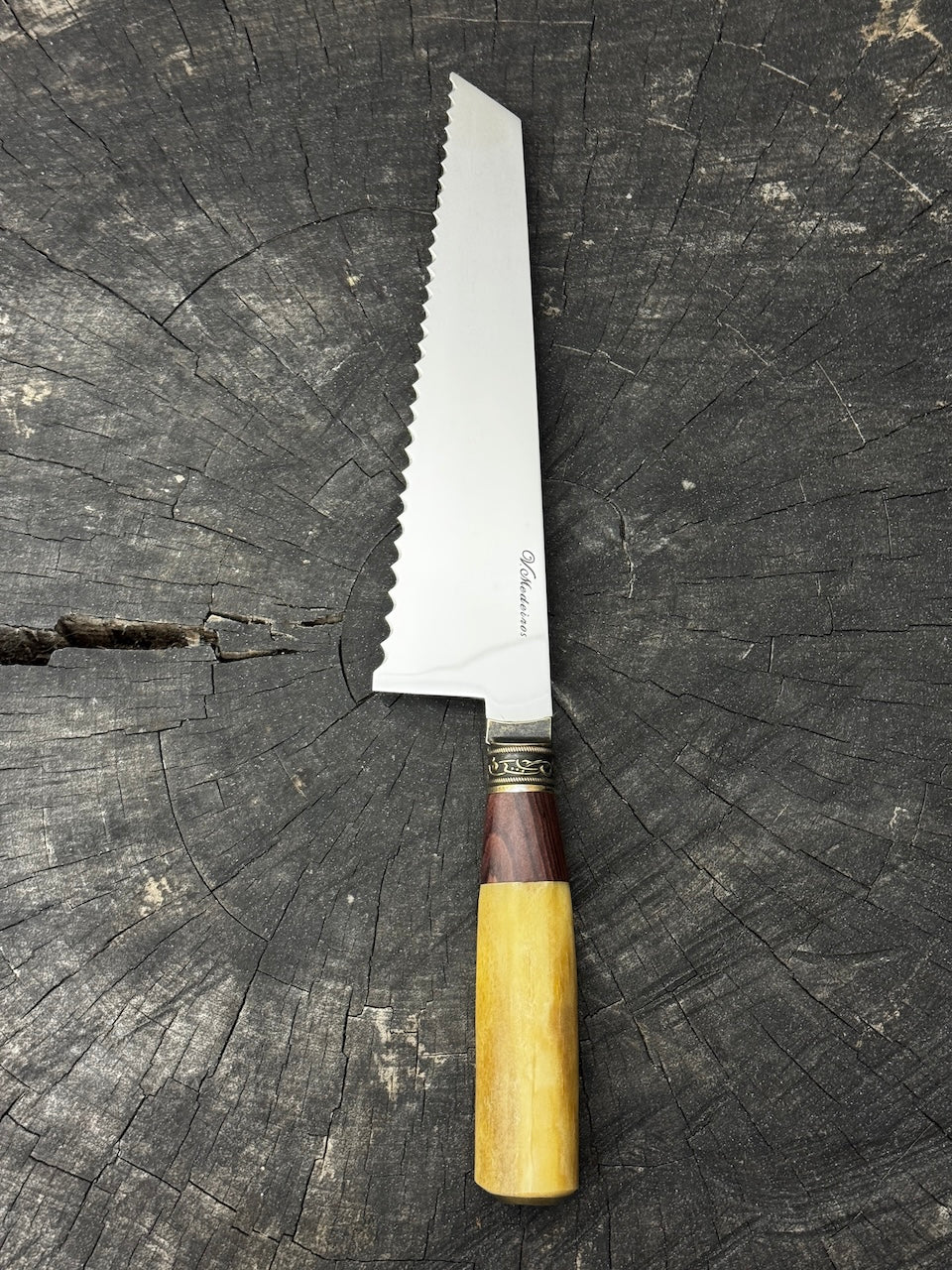 8" Bread &amp; Roast Knife, Ostrich Bone, SS420c - 200mm