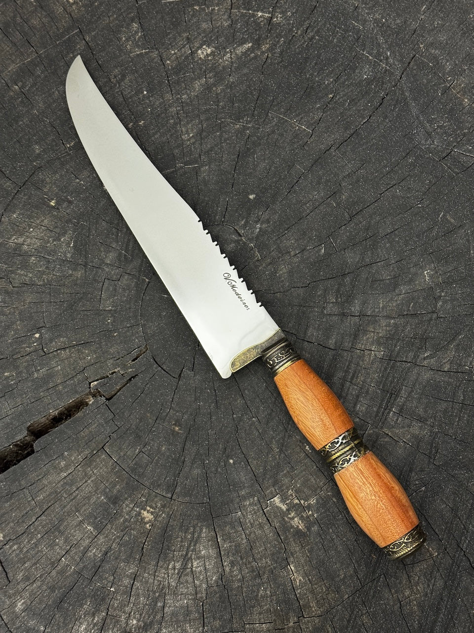 9" Artisan BBQ Knife, Garapa Hardwood, SS440 - 230mm