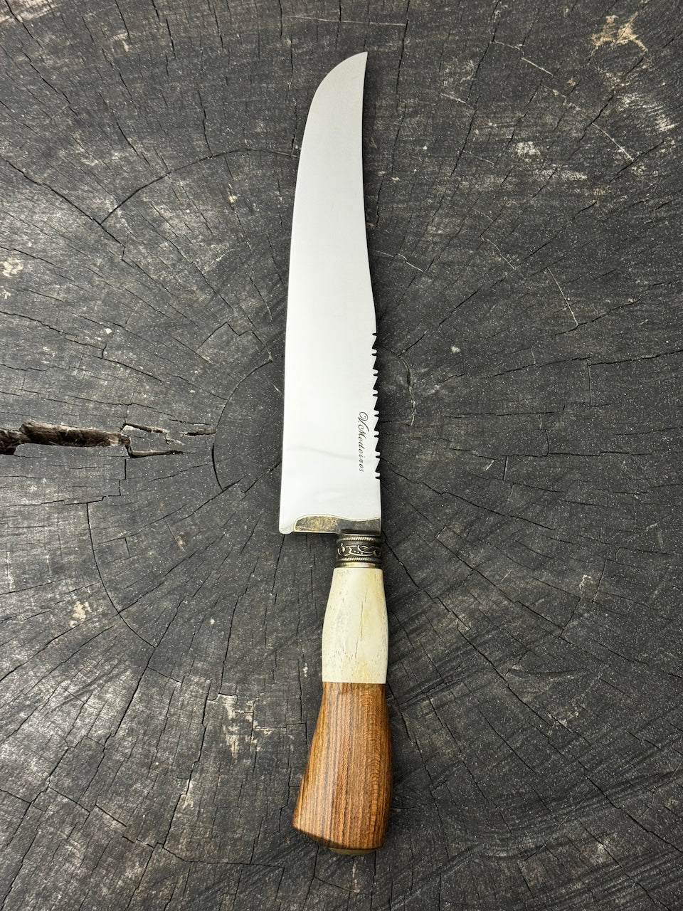 9&quot; Artisan BBQ Knife, Ostrich Bone &amp; Jacaranda Hardwood, SS440 - 230mm