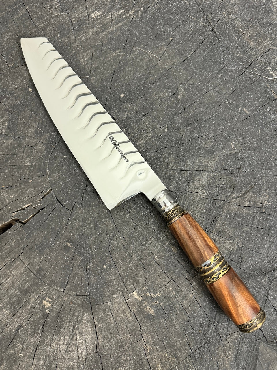 8&quot; Kultura Knife, Jacaranda Hardwood &amp; Nickel Rings, SS440 - 200mm