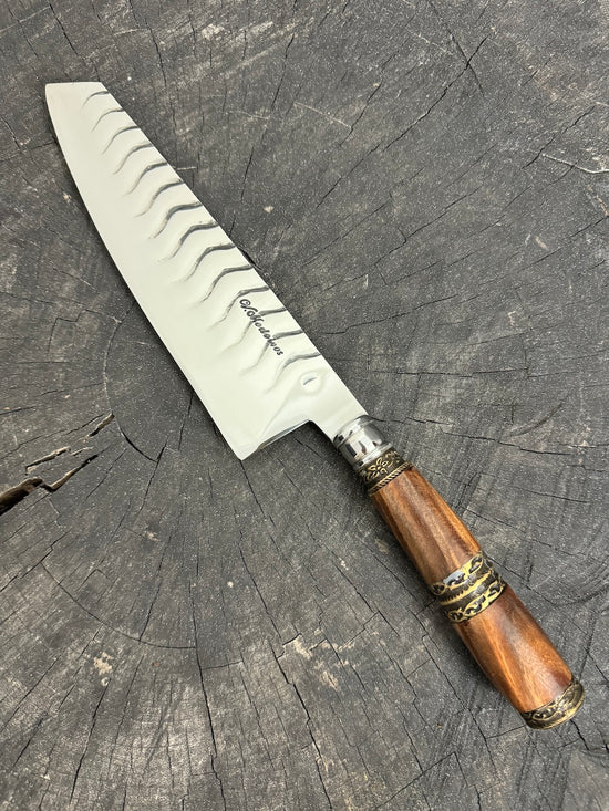 8" Kultura Knife, Jacaranda Hardwood & Nickel Rings, SS440 - 200mm