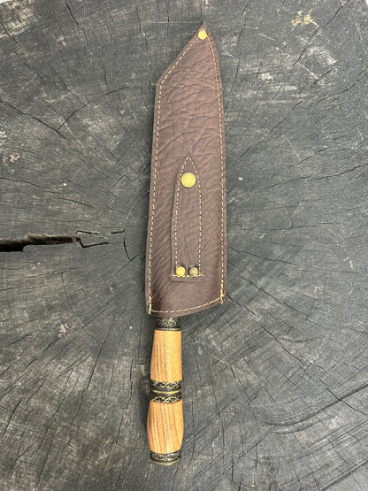 8&quot; Kultura Knife, Jacaranda Hardwood &amp; Nickel Rings, SS440 - 200mm