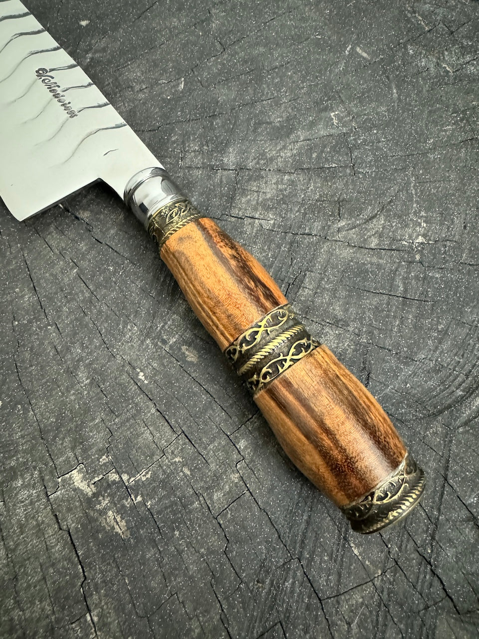 8&quot; Kultura Knife, Jacaranda Hardwood &amp; Nickel Rings, SS440 - 200mm