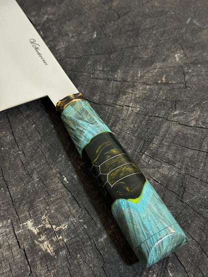 8" Kultura Knife, Glowing Hybrid Maple Burl, SS440 - 200mm