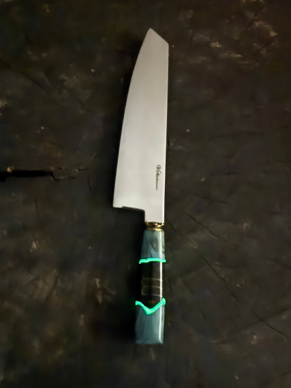 8" Kultura Knife, Glowing Hybrid Maple Burl, SS440 - 200mm