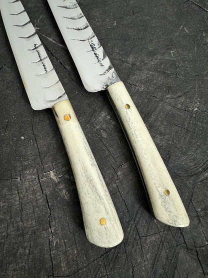 BBQ Knife Duo Set, Full Tang Bovine Bone Handle, HCS1084 - 260mm, 135mm