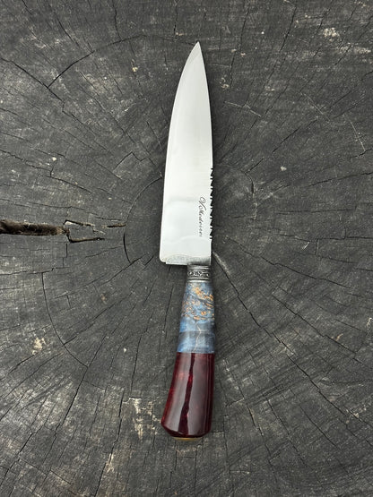 6" Utility Knife, Maple Burl &amp; Custom Block, SS440 - 150mm