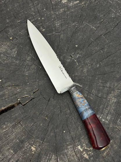 6" Utility Knife, Maple Burl &amp; Custom Block, SS440 - 150mm