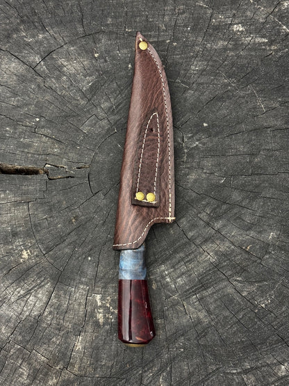 6" Utility Knife, Maple Burl &amp; Custom Block, SS440 - 150mm