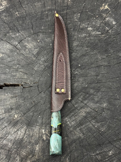 8" Chef Knife, Glowing Hybrid Maple Burl, SS440 - 200mm