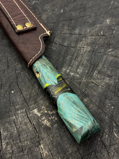 8" Chef Knife, Glowing Hybrid Maple Burl, SS440 - 200mm