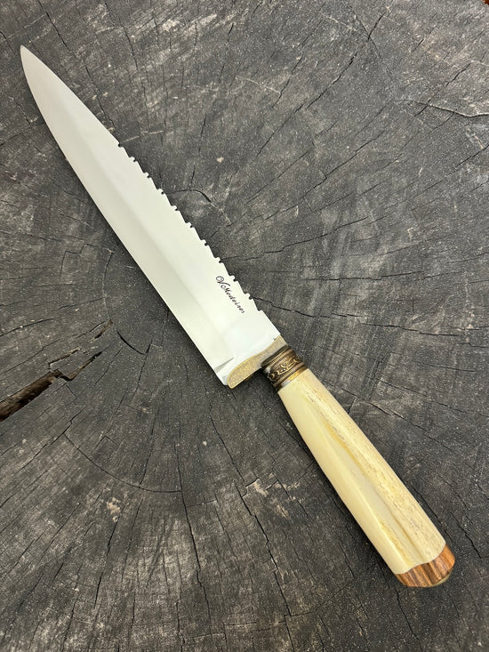 10" Chef Knife, Ostrich Bone, SS420 - 250mm