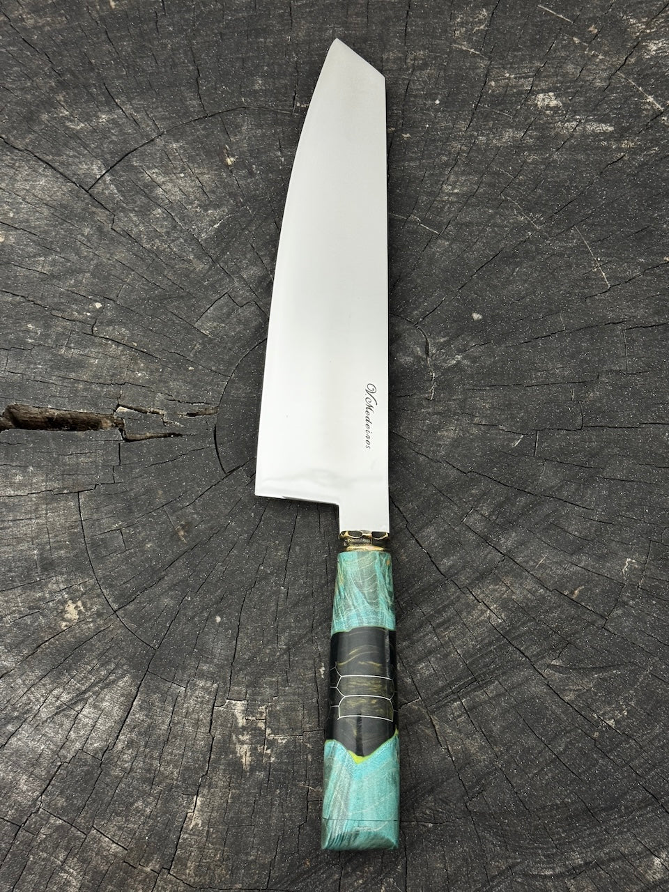 8" Kultura Knife, Glowing Hybrid Maple Burl, SS440 - 200mm