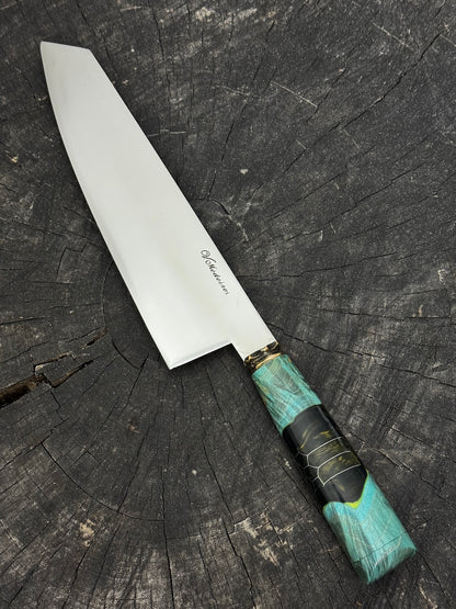 8" Kultura Knife, Glowing Hybrid Maple Burl, SS440 - 200mm