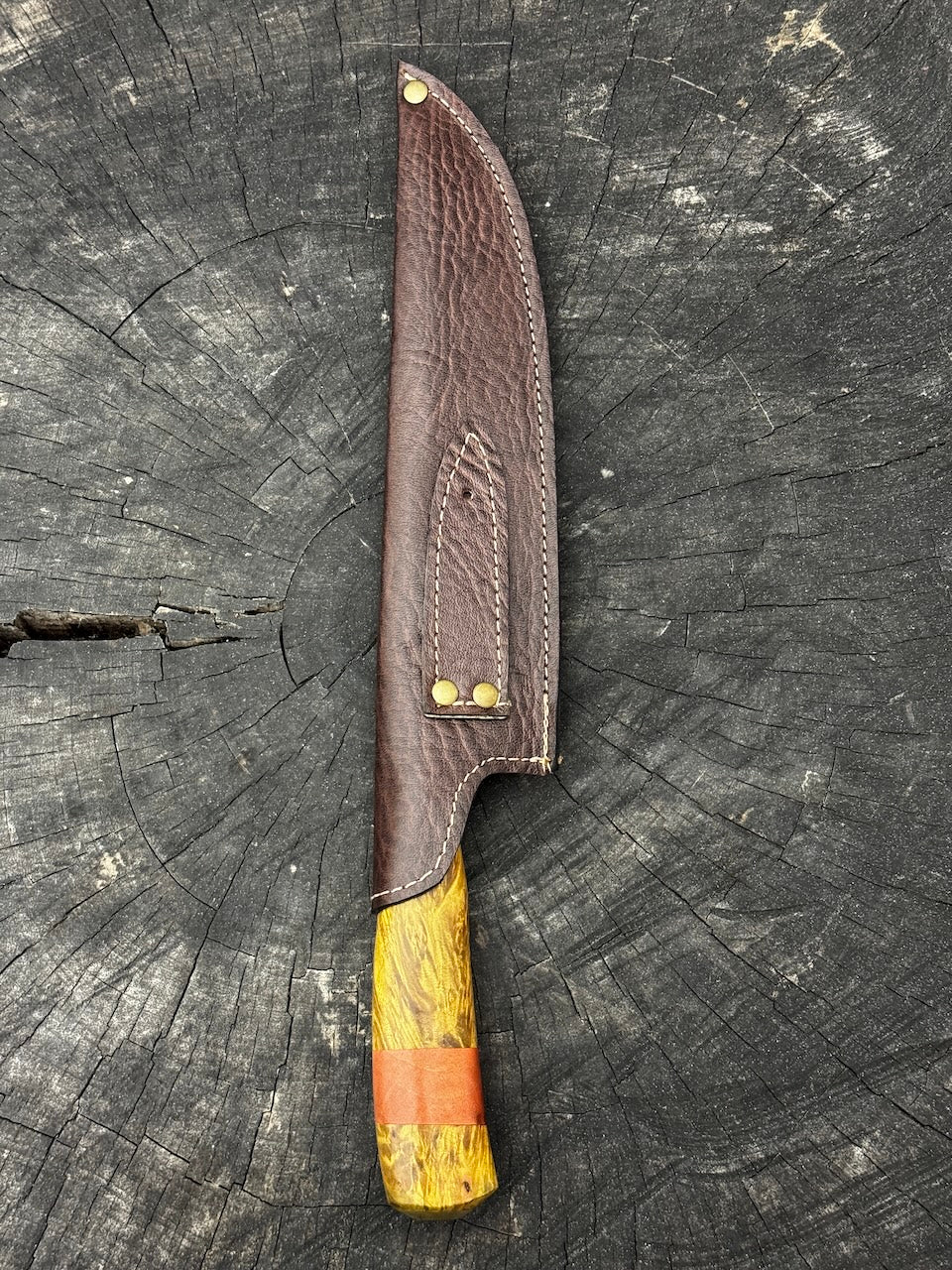 9" Artisan BBQ Knife, Curly Maple, SS440 - 230mm