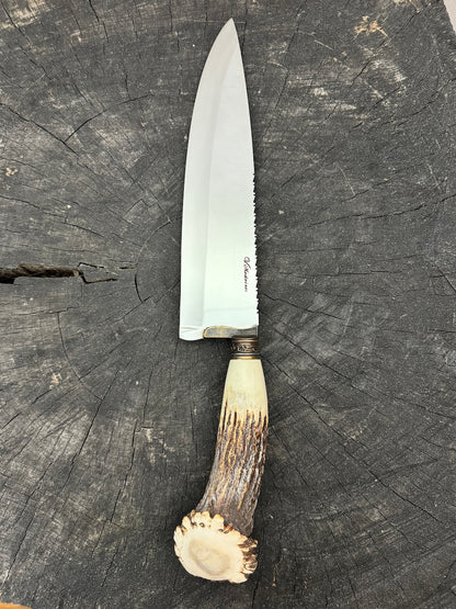 10&quot; Chef Picanha Knife, Deer Antler, SS440 - 250mm