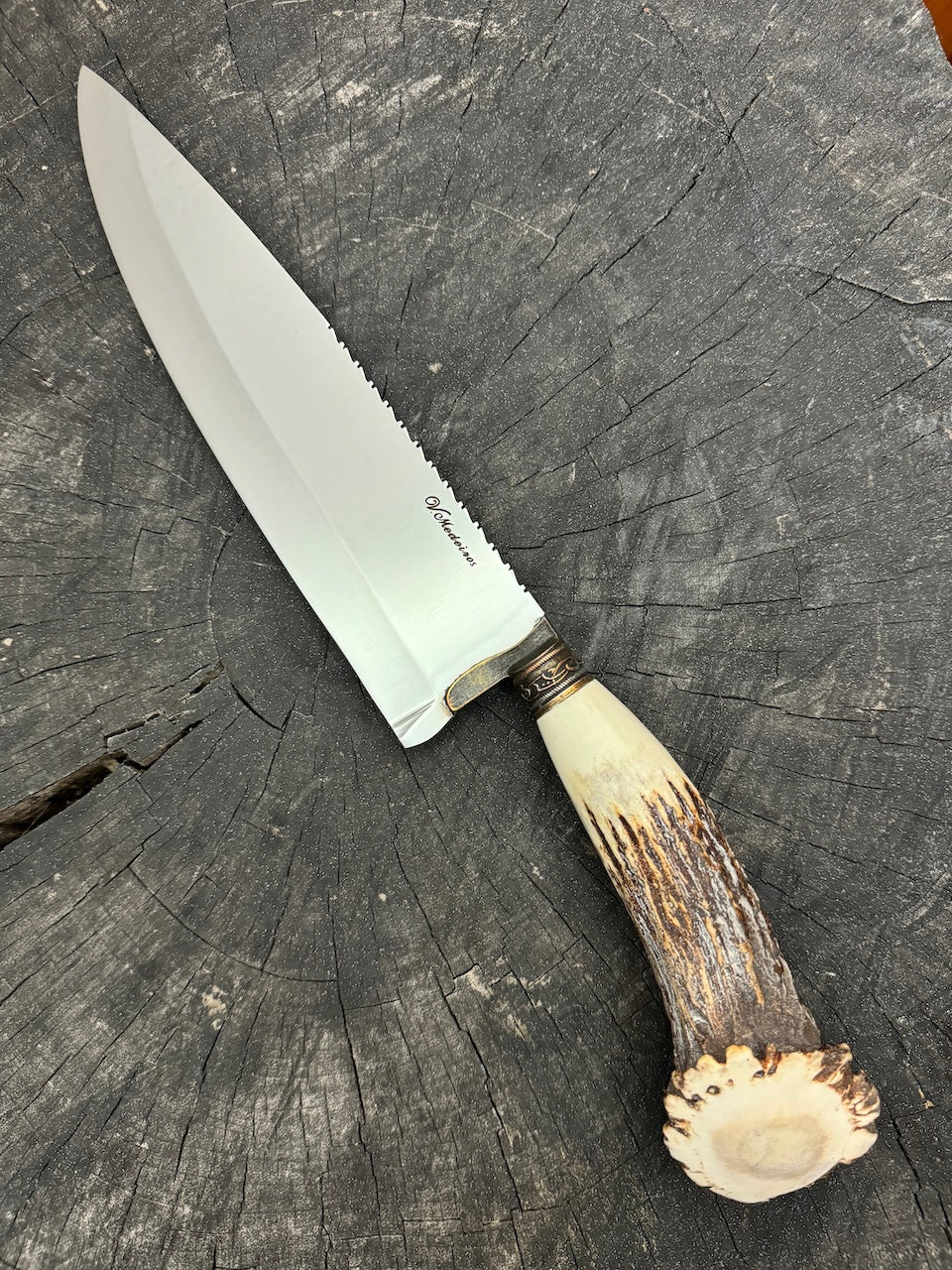 10&quot; Chef Picanha Knife, Deer Antler, SS440 - 250mm