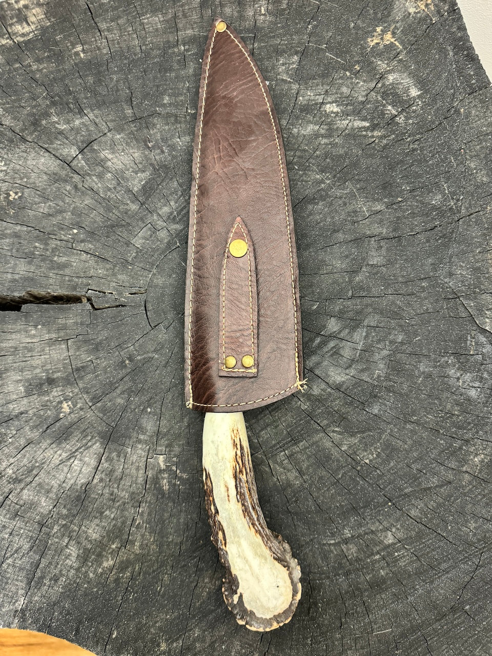 10&quot; Chef Picanha Knife, Deer Antler, SS440 - 250mm