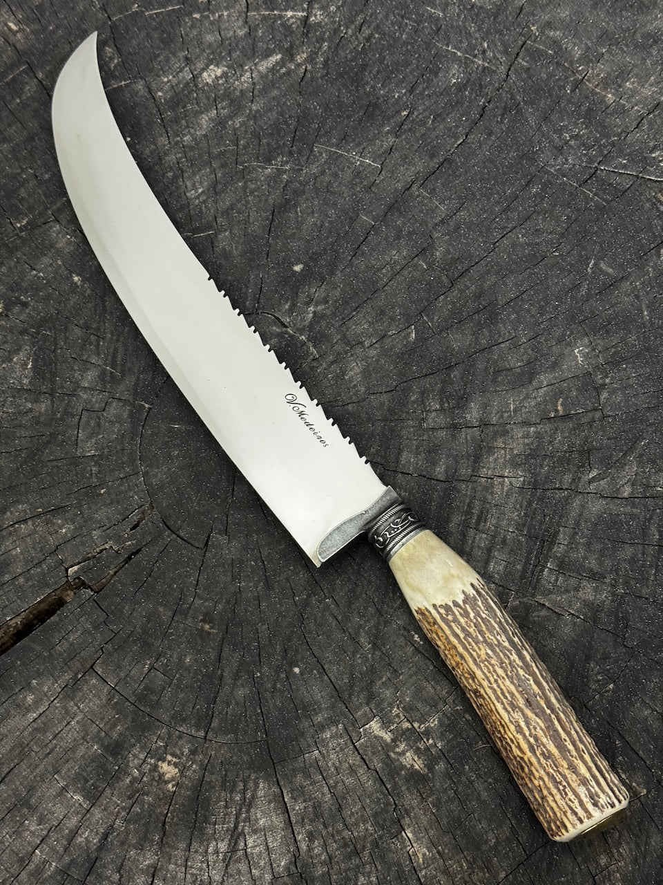 10" Butchers Knife, Deer Antler, SS440 - 250mm