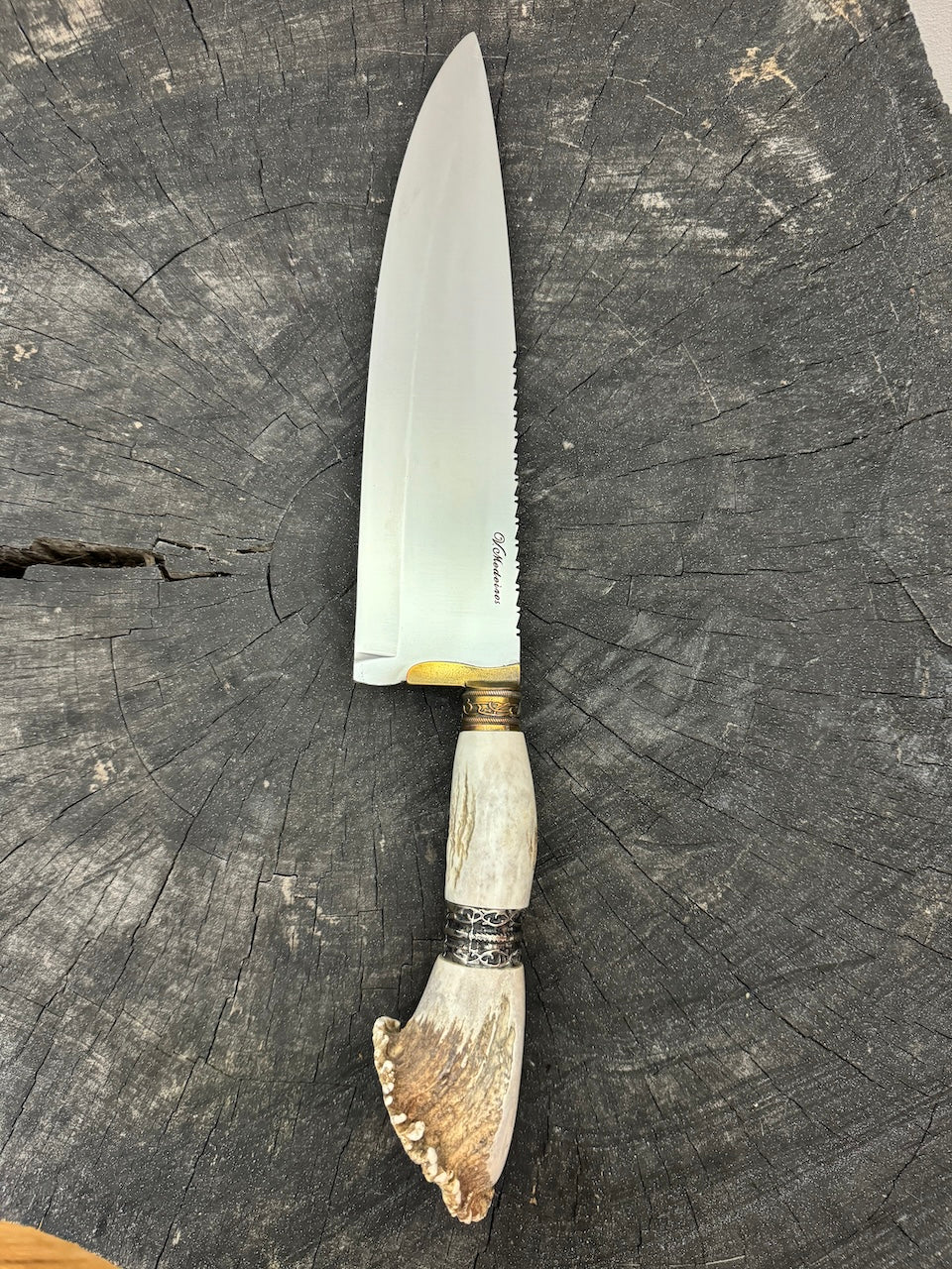 10&quot; Chef Picanha Knife, Deer Antler, SS440 - 250mm