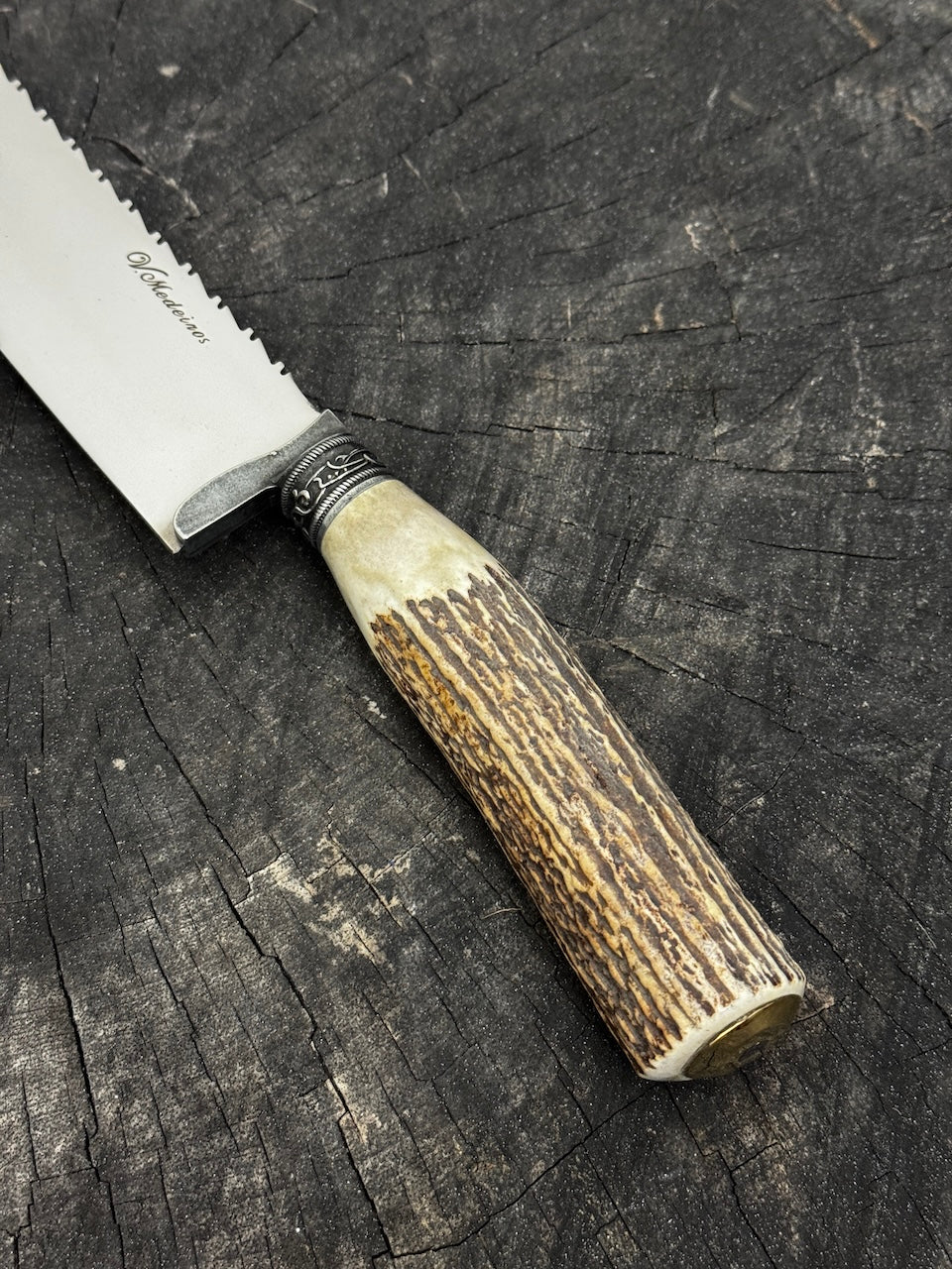 10" Butchers Knife, Deer Antler, SS440 - 250mm