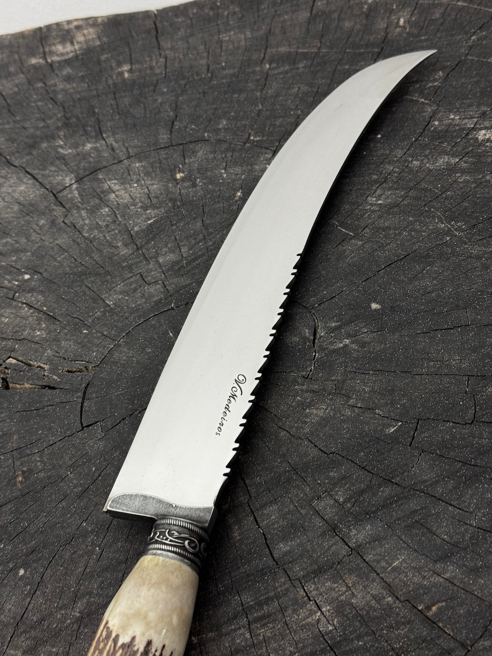 10" Butchers Knife, Deer Antler, SS440 - 250mm